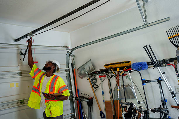 Professional Garage Door Panel Replacement technician working in Cotton County County, OK